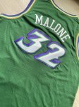 NBA 32 Malone Utah Jazz Maillot Retro green brodé